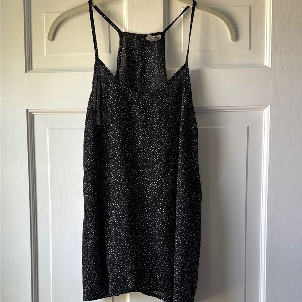 ANTHROPOLOGIE PAPER CRANE BLACK WHITE HALTER TOP POLKA DOT SMALL